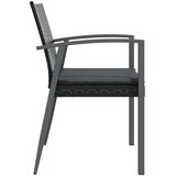  Vrtne stolice s jastucima 6 kom crne 56,5x57x83 cm poliratan | shoptok.hr