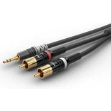 Hicon HBP-3SC2-0300 audio priključni kabel [1x 3,5 mm banana utikač - 2x muški cinch konektor] 3.00 m crna
