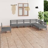 Maison Chic Seti vrtnega pohištva - Vrtna garnitura - Vrtni pohištvo set 7-delna trdna borovina siva, (21807379) | Shoptok.si