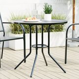 vidaXL Miza za teraso okrogla antracit Ø80x72,5cm prašno barvano jeklo | Shoptok.si