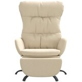  Stol za sproščanje z oporo za noge krem blago, (20935323) | Shoptok.si