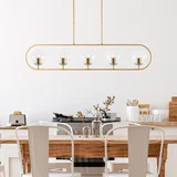  Vislica JEWEL 1 zlatna, metal/ staklo, 122 x 15 cm, ukupna visina 49-91 cm, promjer kugli 15 cm, 5 x E14 15 W