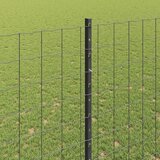 Euro ograda s postom 10 x 1,6 m Čelik premazan PVC-om Siva | shoptok.hr