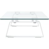  Stalak za monitor bijeli 60 x 20 x 8 cm kaljeno staklo i metal | shoptok.hr