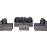 Poli 9-dijelna vrtna garnitura od poliratana s jastucima siva | shoptok.hr