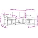  Set vanjskih sofa 4 kom. Prirodna i svijetlo siva Smeđa 197,5 x 63 x 73 cm | Shoptok.si
