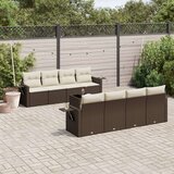 vidaXL 9-dijelni set vrtnih sofa s jastucima poliratan smeđi | shoptok.hr