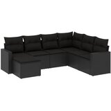  7-dijelni set vrtnih sofa od poliratana s jastucima crni | shoptok.hr