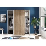 CARRYHOME omara z drsnimi vrati, bela, barve hrasta | Shoptok.si