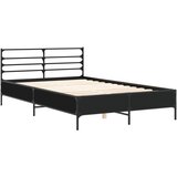  Okvir kreveta crni 120 x 200 cm od konstruiranog drvo i metal | Eponuda.ba