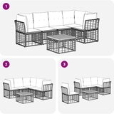  Zunanja garnitura za sedenje 6 pcs Naravna in krem bela, (5000271788) | Shoptok.si