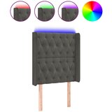 Maison Chic led posteljno vzglavje - vzglavna omarica - nočna omarica temno sivo 83x16x118/128 cm žamet, (21713113) Cene