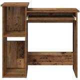 vidaXL Pisalna miza s policami starinski les 84x40x78 cm inž. les | Shoptok.si