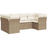  6-dijelni set vrtnih sofa s jastucima bež od poliratana | shoptok.hr
