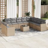  11-dijelni set vrtnih sofa od poliratana s jastucima bež | Shoptok.si
