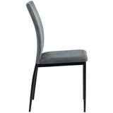 MID.YOU STOL, kovina, tekstil črna, temno siva | Shoptok.si