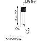 WALLXPERT Ukrasna saksija GED-025, 23x78x23 cm, O 20 cm,, crna | Eponuda.ba