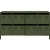 vidaXL Komoda olivno zelena 135x39x73,5 cm hladno valjano jeklo | Shoptok.si