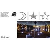 Dueesse Novogodišnja svetleća LED zavesa mesec i zvezde 2/5m/ 138 LED dioda/ hladno belo svetlo | ePonuda.com