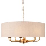 Endon 110727 - Luster na lancu HIGHCLERE 8xE14/40W/230V bež/mesing, prečnik 70 cm | Eponuda.com