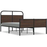 vidaXL Posteljni okvir brez vzmetnice 120x190 cm rjav hrast inž. les | Shoptok.si