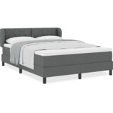 vidaXL Kutna kreveta s madracem tamno siva 160x200 cm tkanina | shoptok.hr