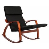 ModernHome TXRC-03 Walnut – Stolica za ljuljanje s podesivim osloncem za noge, drveni okvir, nosivost 120 kg | shoptok.hr