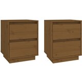 Maison Chic Dvo delni komplet Nočne omarice - Nočne mize medeno rjava 40x35x50 cm trdna borovina, (21686977) Cene