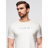 Ombre Men's cotton t-shirt with contrasting two-tone print - black | Shoptok.si