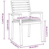  Stacking Garden Chair Siva Smeđa Čelik Drvo Standardna veličina | shoptok.hr