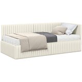  Kutni krevetni okvir s madracem 2 pcs Krema Baršun | shoptok.hr