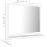  Kupaonsko ogledalo bijelo 40 x 10,5 x 37 cm konstruirano drvo | shoptok.hr