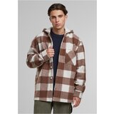 Urban Classics Big Check Hooded Shirt Jacket White Sand/Brown | ePonuda.com
