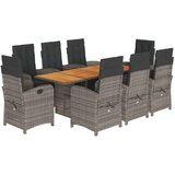  9-dijelni vrtni blagovaonski set sivi od poliratana | shoptok.hr