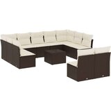 vidaXL 12-dijelni set vrtnih sofa od poliratana s jastucima smeđi | shoptok.hr