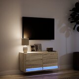  Zidni TV ormarić s LED svjetlima boja hrasta sonome 80x31x38 cm | Eponuda.com