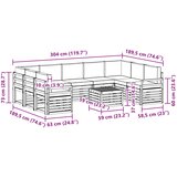  Set vanjskih sofa 10 kom. Prirodna i antracit | shoptok.hr