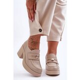 Boto Women's Leather Half-Boots on Heel Beige Dunadia | shoptok.hr