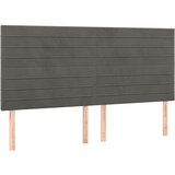 Maison Chic Posteljno vzglavje - Vzglavna omarica 4 kosa temno siv 80x5x78/88 cm žamet, (22077331) Cene