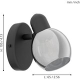 Eglo Pollica reflektor/1, e14, crni/zadimljeno staklo | shoptok.hr
