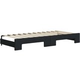  Dnevni krevet na razvlačenje crni 100 x 200 cm od tkanine | shoptok.hr