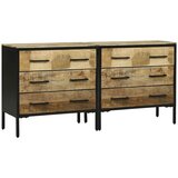  Komode 70 x 35 x 70 cm Smeđa Grubo masivno drvo manga Slike