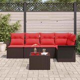  Sjedeća garnitura za vrt s pohranom 6 pcs Smeđa poliratan | Eponuda.com