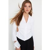 Trendyol X Sagaza Studio White Cut Out Detailed Shirt cene
