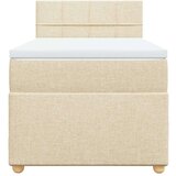  Okvir kreveta s oprugama i madrac krem 80x200 cm od tkanine | shoptok.hr