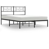  The Living Store Kovinski posteljni okvir z vzglavjem črn 120x200 cm - Posteljni Okvir, (21527934) | Shoptok.si