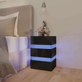 vidaXL LED nočna omarica visok sijaj črna 45x35x67 cm iverna plošča | Shoptok.si