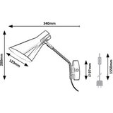Rabalux alfons, metal zidna lampa, crna-hrom, E27 1x max 25W 2R4ZNRA | ePonuda.com