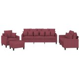  The Living Store Sedežna garnitura z vzglavniki 4-delna vinsko rdeče blago - Komplet Sedežne Garniture, (21459772) | Shoptok.si