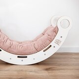 MeowBaby Bela/rožnata gugalnica iz borovega lesa 39x75x38 cm Montessori - | Shoptok.si